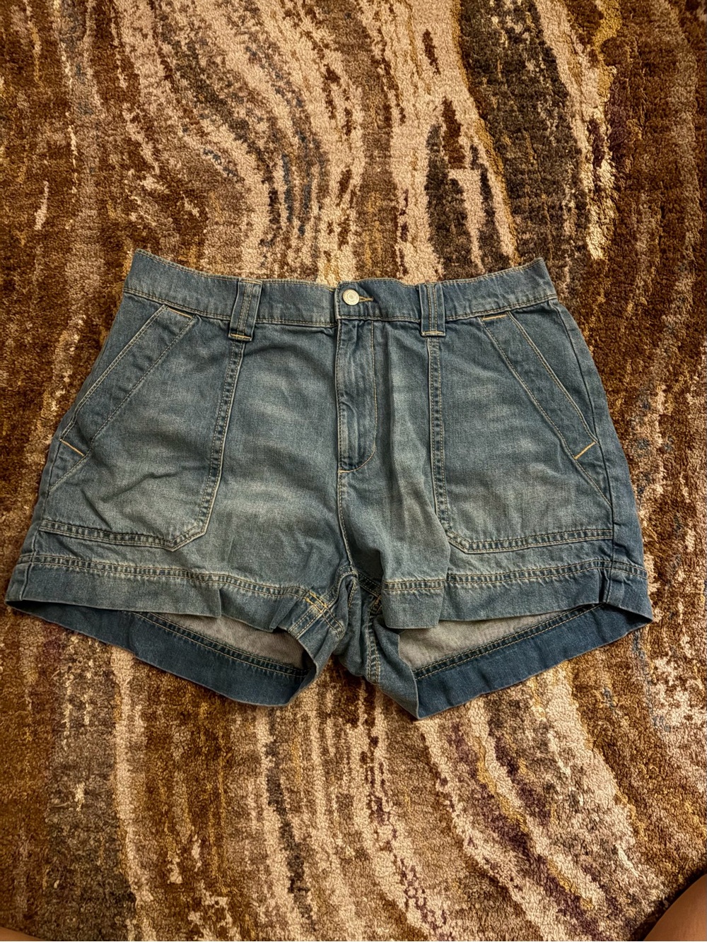 Old Navy Light Blue Denim Shorts with Cuffed Hem